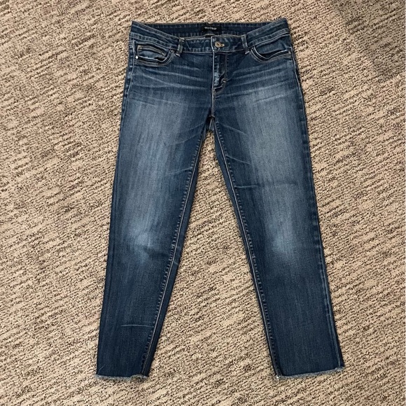 White House Black Market Denim - White House Black Market Dark Blue cropped Slim Jeans